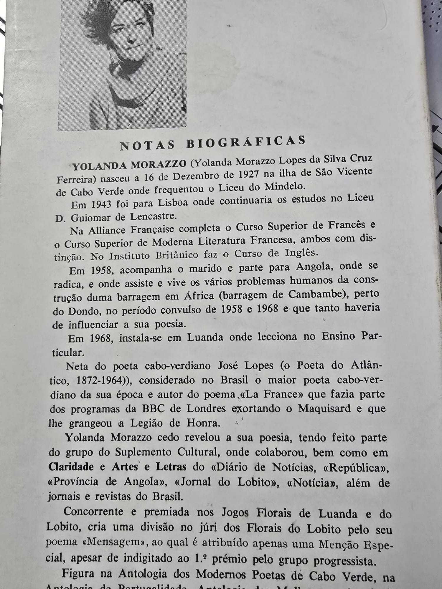 Cântico de Ferro, Poesia de Intervenção - Yolanda Morazzo