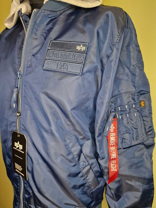 Nowa kurtka Alpha Industries MA-1 TT Hood Custom new navy rozm XXL