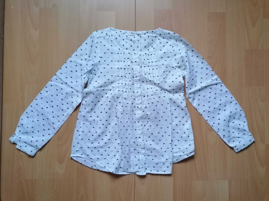 Koszulka, bluzka biała cienka bawełniana rozmiar 134 wiek 9 lat