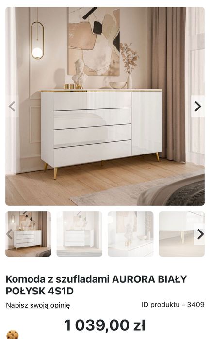Komoda połysk biała