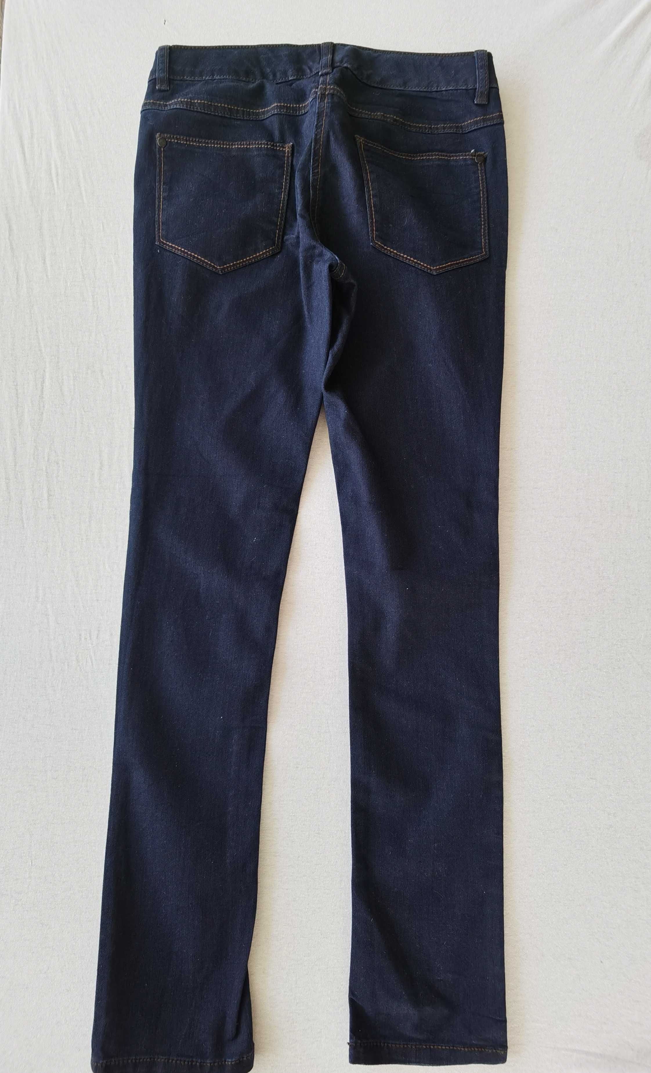 Spodnie Skinny, rurki, granatowe, elastyczne, 36/S