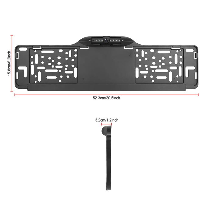 Mini Câmara FullHD marcha atrás na placa de matrícula visão nocturna