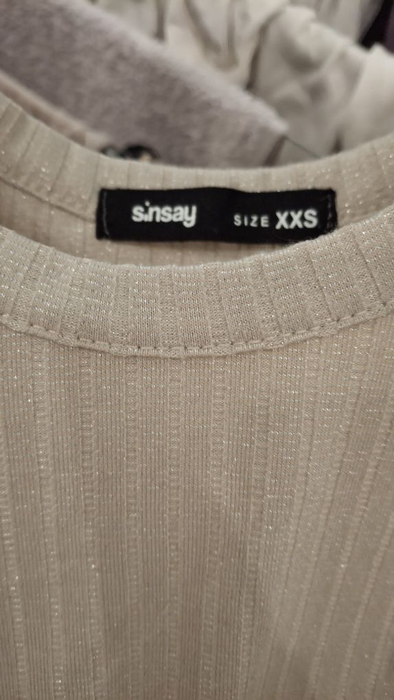 Złoty top błyszczący sinsay xxs