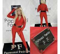 Kombinezon czerwony na zamek firmy PAPARAZZI Fashion