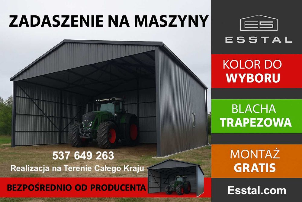 Garaż Jednospadowy - OTWARTY | Wiata | Hala | Garaż Blaszany - ESSTAL*