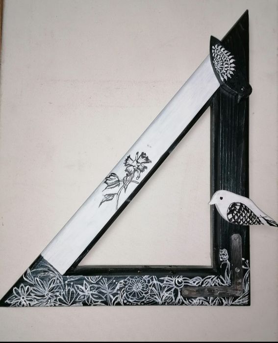 Lusterko ze starego okienka z ptaszkami