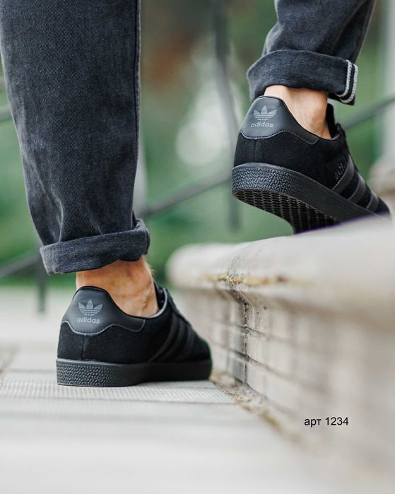 Кросівки чоловічі 42-46 Adidas Gazelle Black / Кроссовки адидас газели