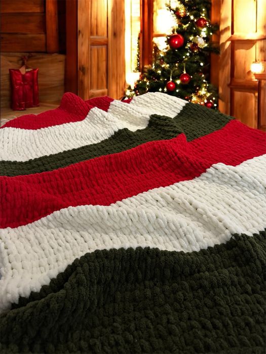 Świąteczny miękki koc. Na prezent
