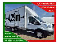 Ford Transit Kontener 8 ePAL *64900zł NETTO* 2,0 TdCI/170KM  Nawigacja, Klimatyzacja, Tempomat, Kamera cofania, Winda B.A.R. 750kg