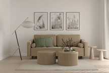 Liv&Lars sofa kanapa rozkładana beżowa 218 cm boho