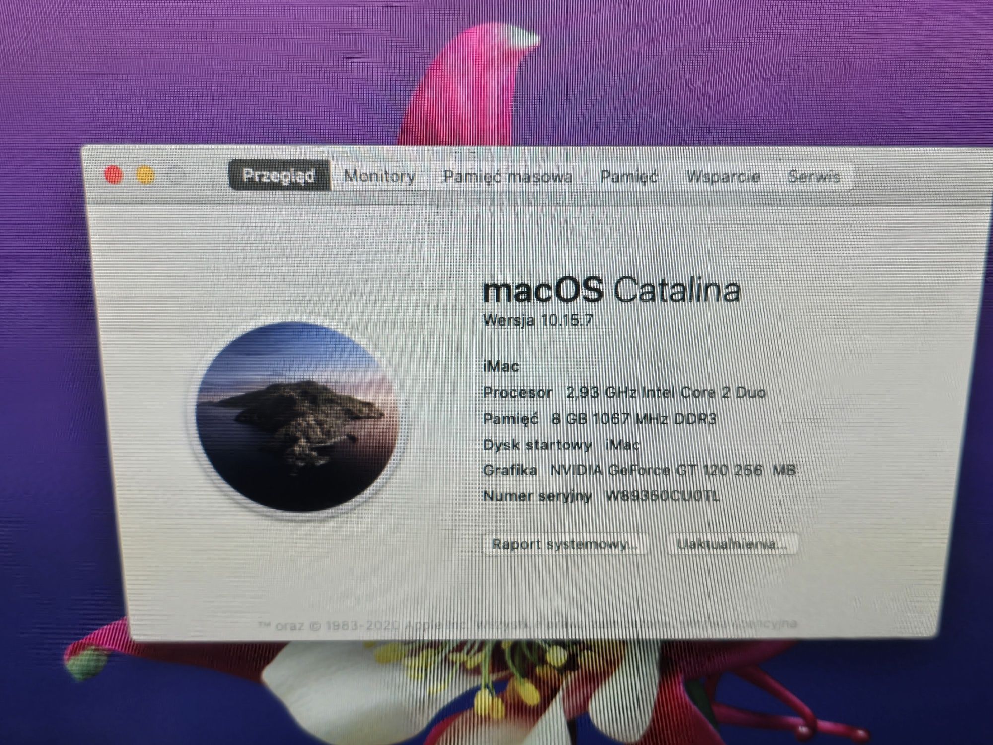 Komputer Stacjonarny z Monitorem Apple iMac 24' 8GB RAM Dysk SSD Catal