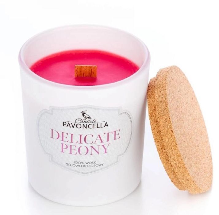 Świeczka sojowa Delicate Peony biała 135g Pavoncella oprawa: pudełko