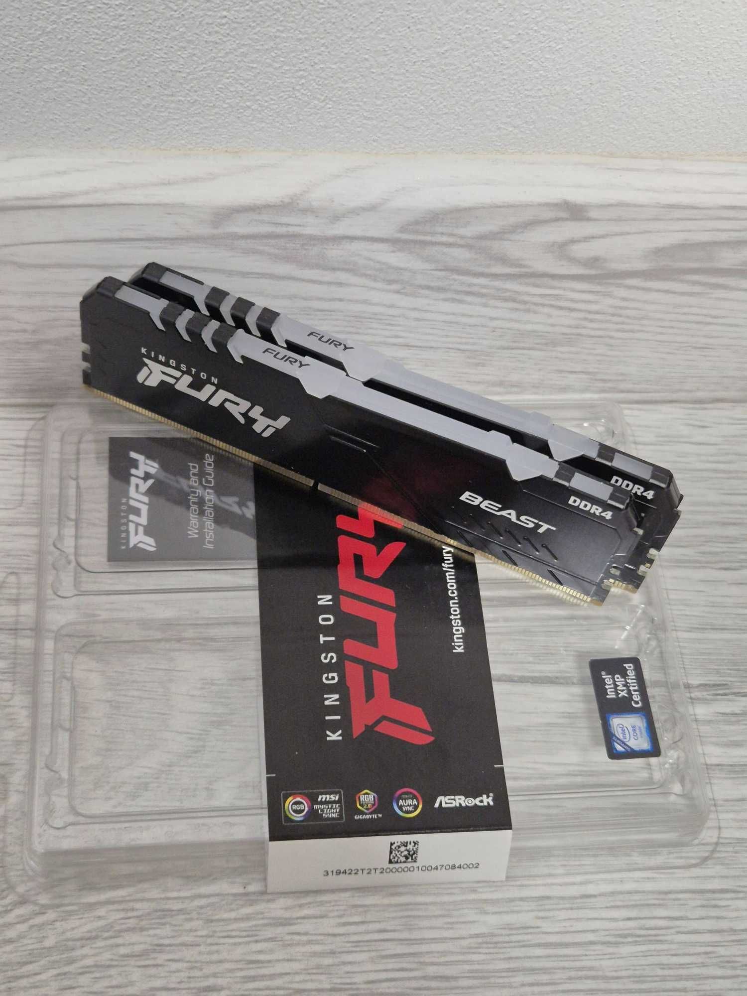пам'ять DDR4 16GB (2x8) 3200MHz CL16 Kingston FURY BEAST RGB. Trade-in