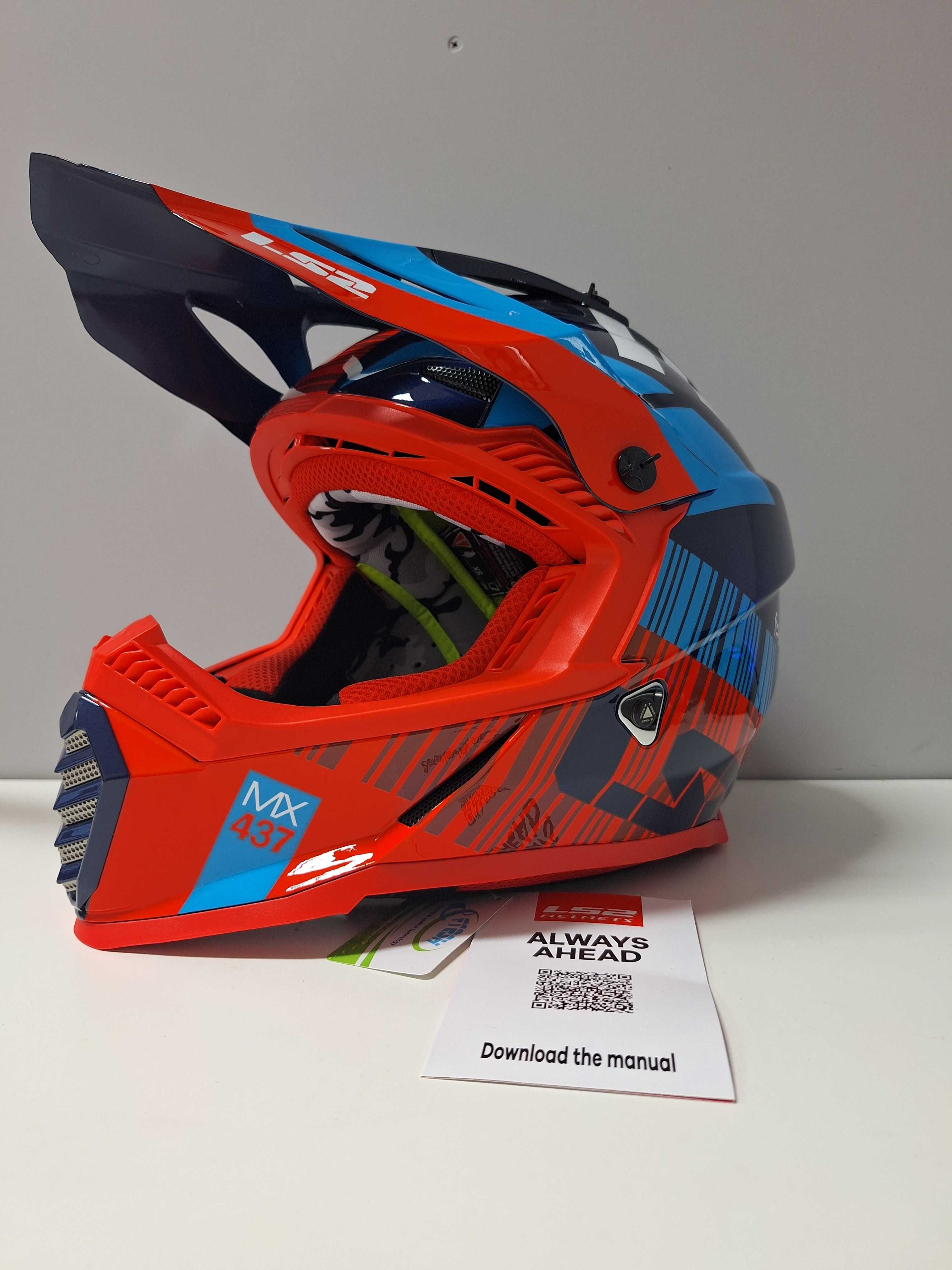 kask cross / quad LS2 MX437 FAST EVO XCODE RED BLUE