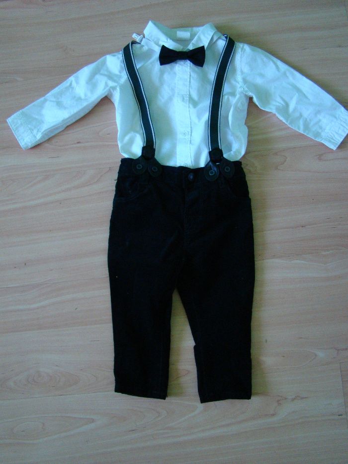 Elegancki zestaw 74 koszula spodnie mucha h&M