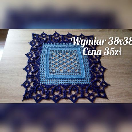 Serweta handmade chabrowy niebieski 38x38