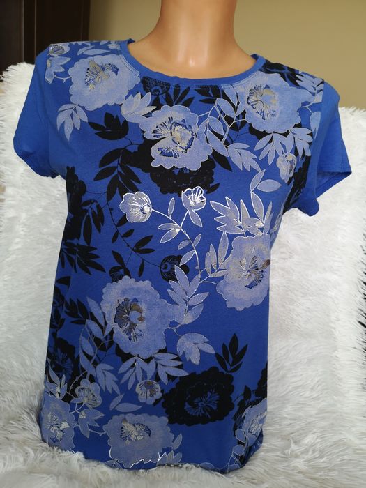 Bluzka z krótkim rękawem w kwiaty Tahari