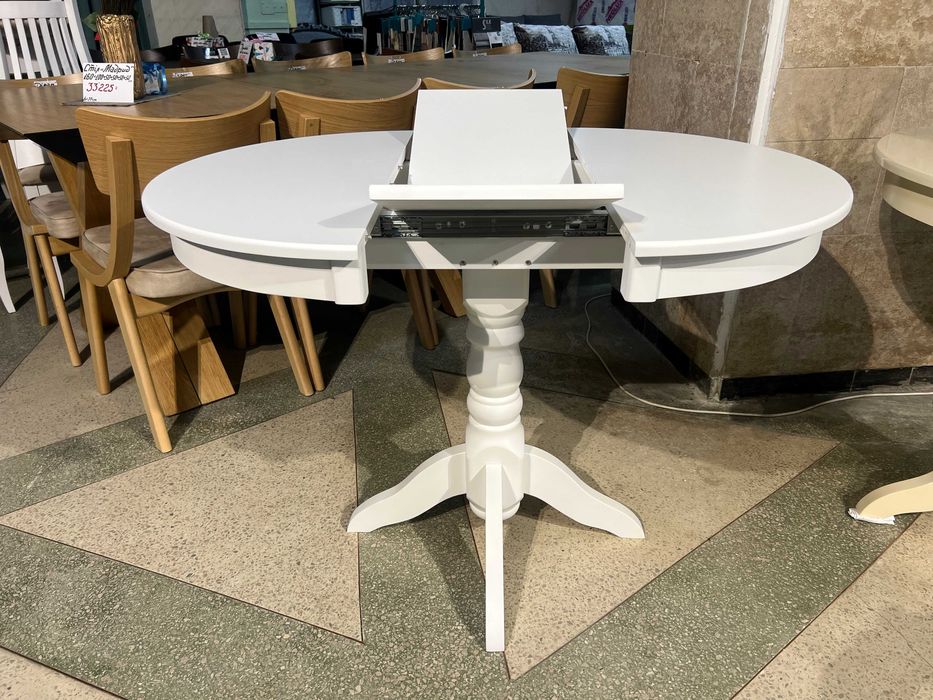 Стіл Гостинний д80+30 круглий розкладний на кухню кухонний для кухні