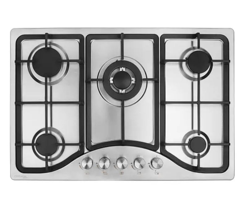 Велика варильна поверхня 5 п‘ять конфорок нержавійка Плита