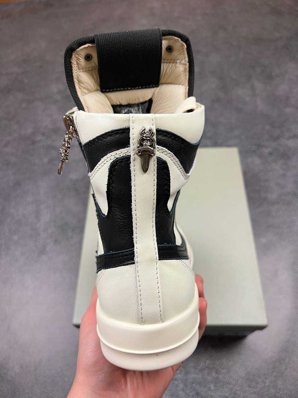 Rick Owens x Chrome Hearts Geobasket Low White