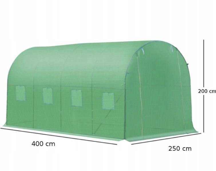 Tunel foliowy szklarnia foliak ogrodowy 400x250 4x2.5