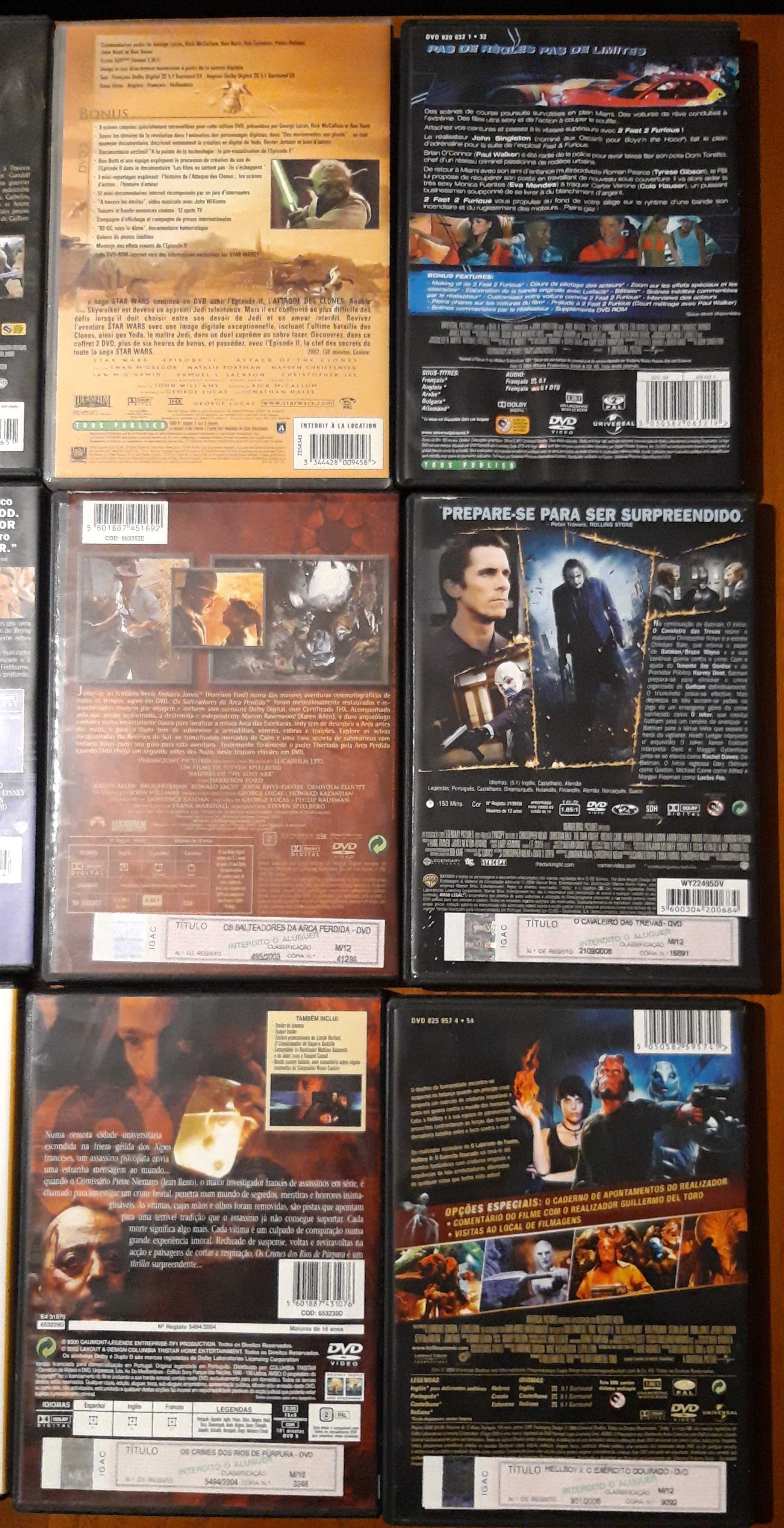 DVD filmes Indiana Jones Batman Hobbit Hellboy 2fast2furious ...