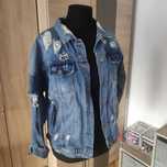 Kurtka jeans o La voga L przetarcia dziury