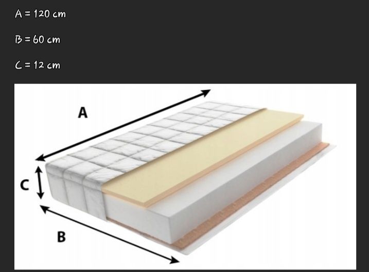 Materac lateksowo-piankowo-kokosowy do łóżeczka  120x60