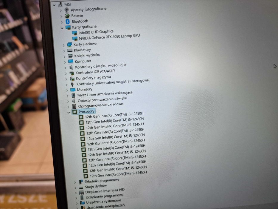 MSI Thin GF63 12VE/ i5-12450H/ 16GB/ RTX 4050 6GB/ 28.12.24 z EURO