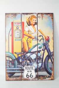 Drewniany obraz plakat szyld  70/50 cm ROUTE 66