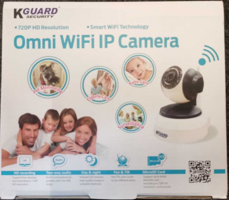 Câmera de segurança omnidirecional Wi-Fi IP Kguard