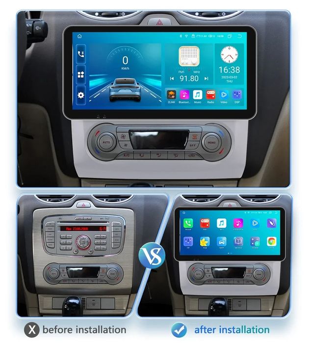 Android магнитола для Ford Focus 2, 10.33", Android 14, 4/64 Gb, GPS