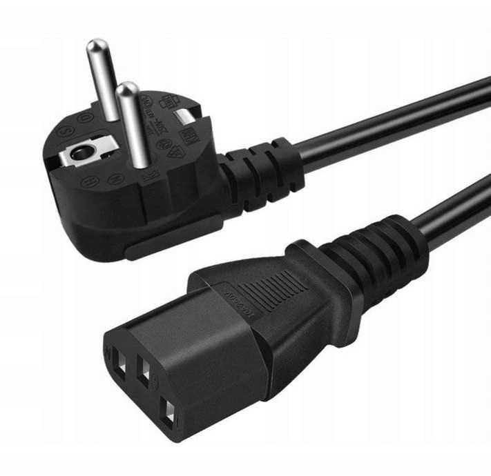 Kabel zasilający ATX 3 Pin PC Konsola TV UPS 1,5m * Solidny przewód