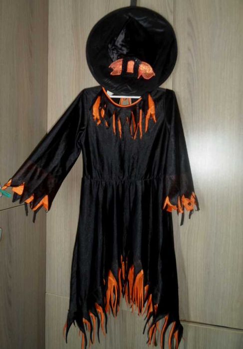 Карнавальный костюм-платье Ведьма Чародейка Волшебница рост 140