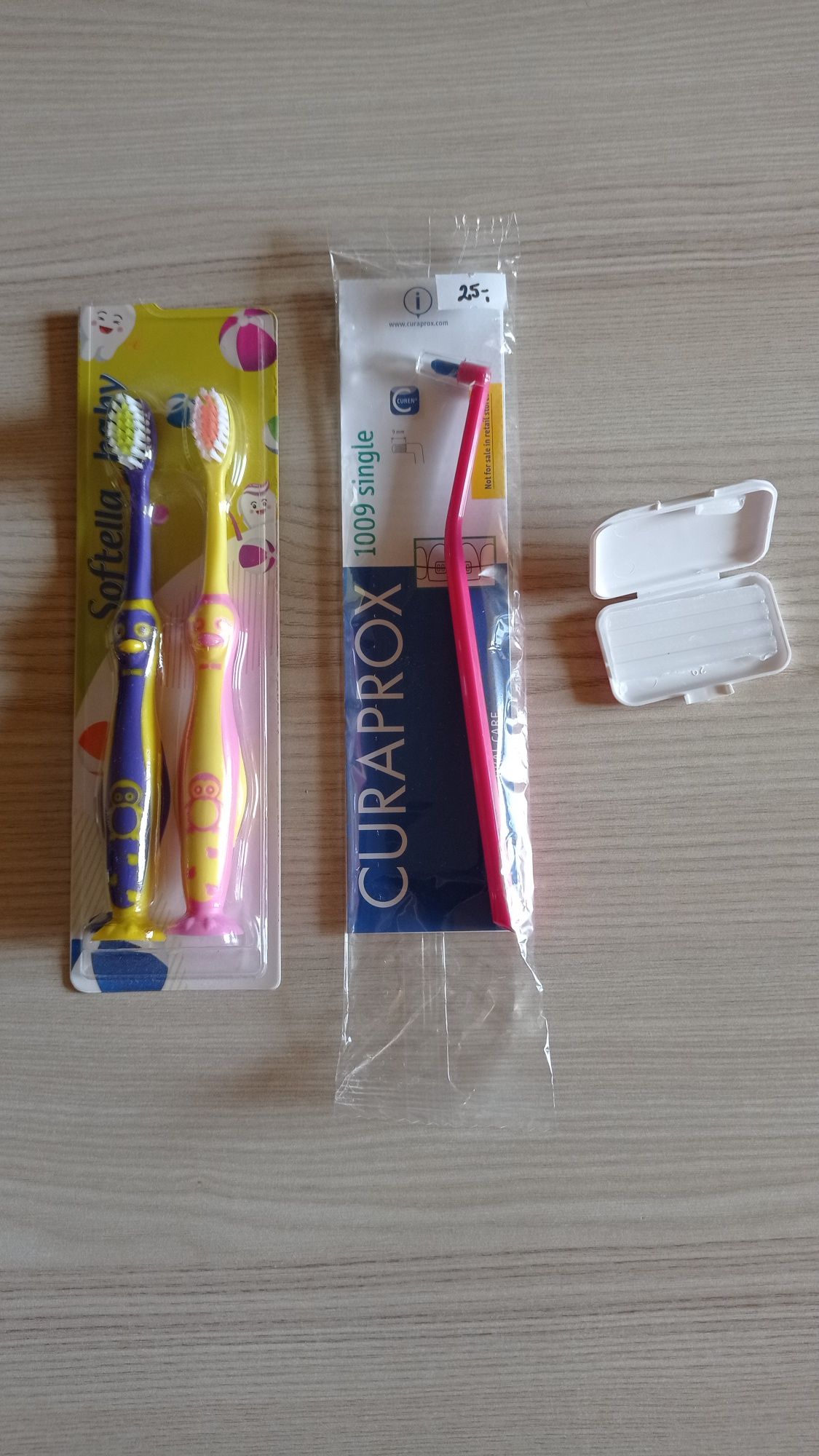 Nowy zestaw specj ortodontyczna szczoteczka Curaprox + wosk + zestaw 2