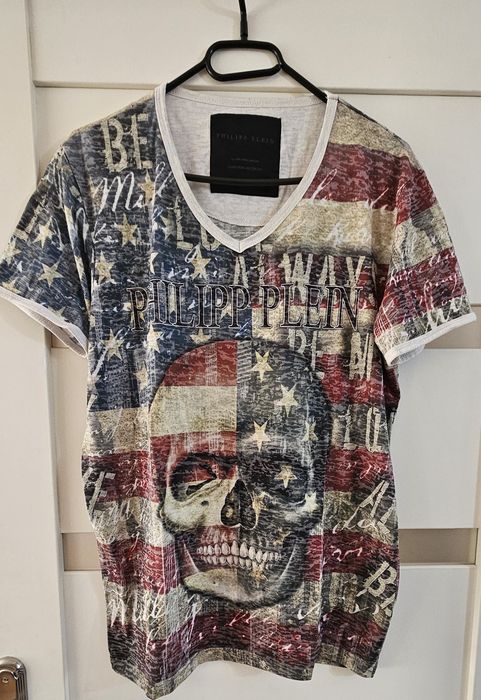 Philip plein L piękna koszulka t shirt Usa flaga limited edition
