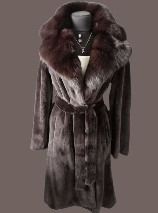 Ego. Грудь 105см. Норковая шуба с соболем. Натуральная шуба