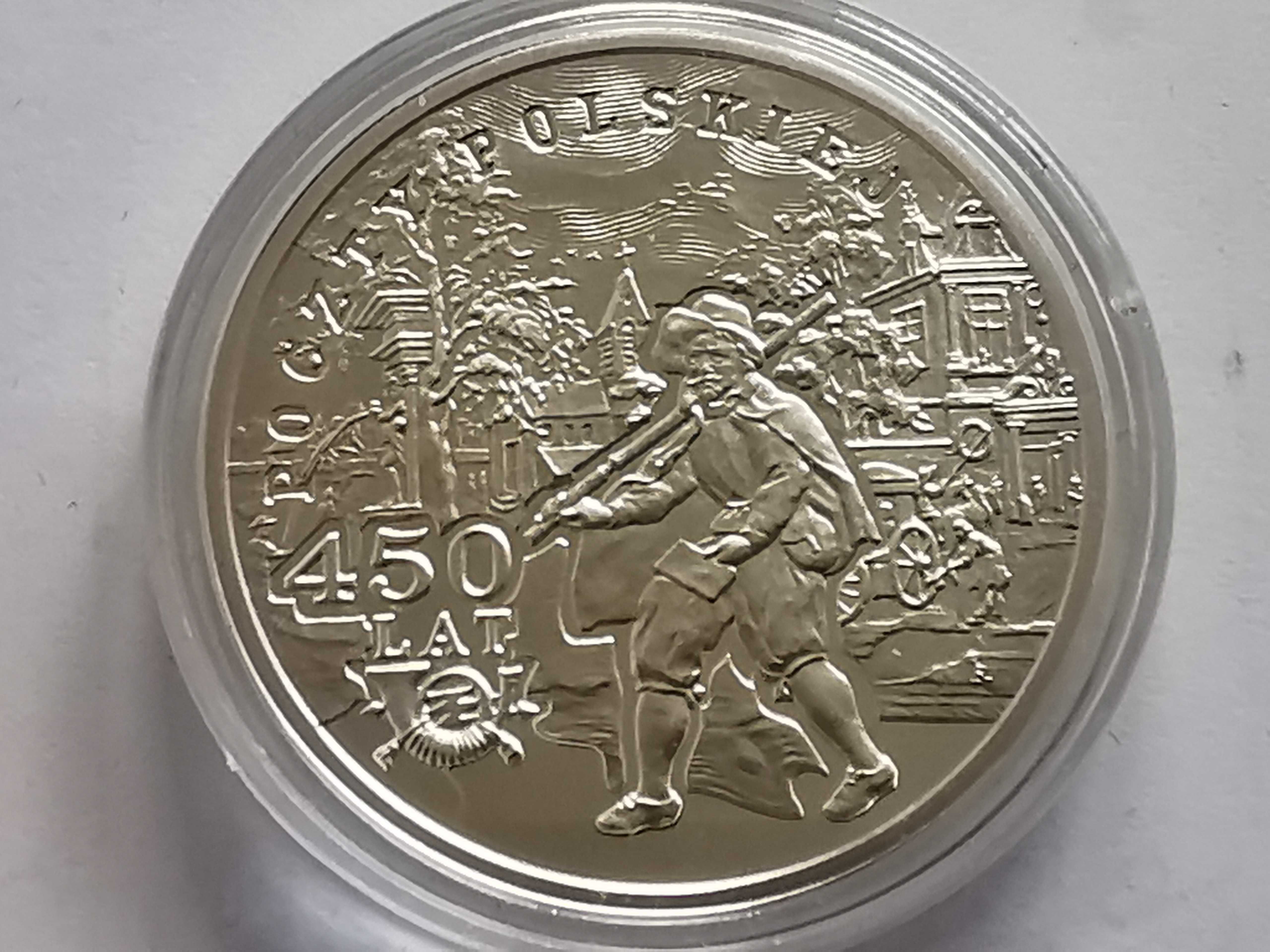 Moneta 450 Lat Poczty Polskiej- Lustrzanka 10zł