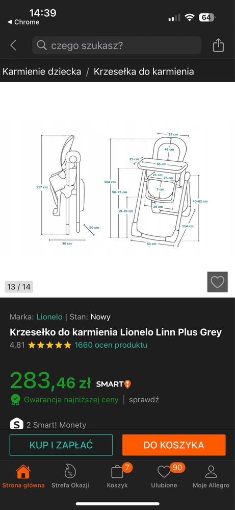 Krzesło do karmienia Lionelo Linn Plus