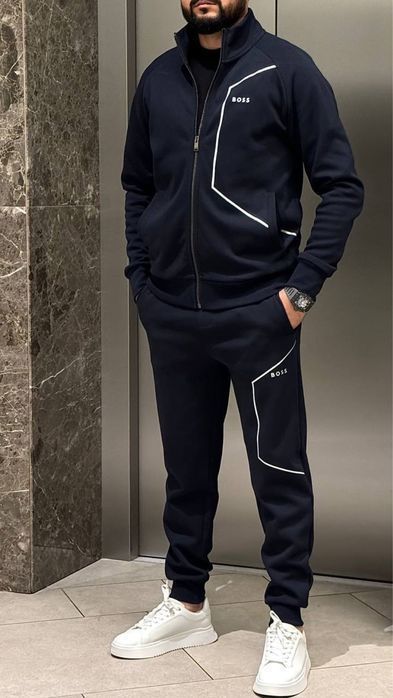 Спортивный костюм Hugo Boss серый мужской оригинал штаны зип худи