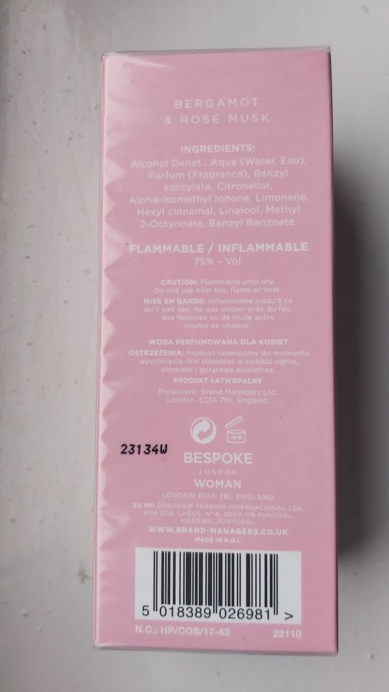 Bespoke London/Woman/Perfumy 100ml /OKAZJA^PIĘKNE^KOBIETA^PROMOCJA