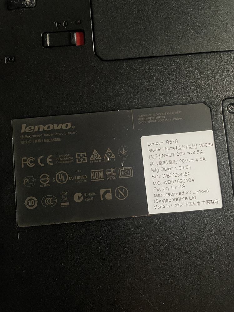 Laptop lenovo b570