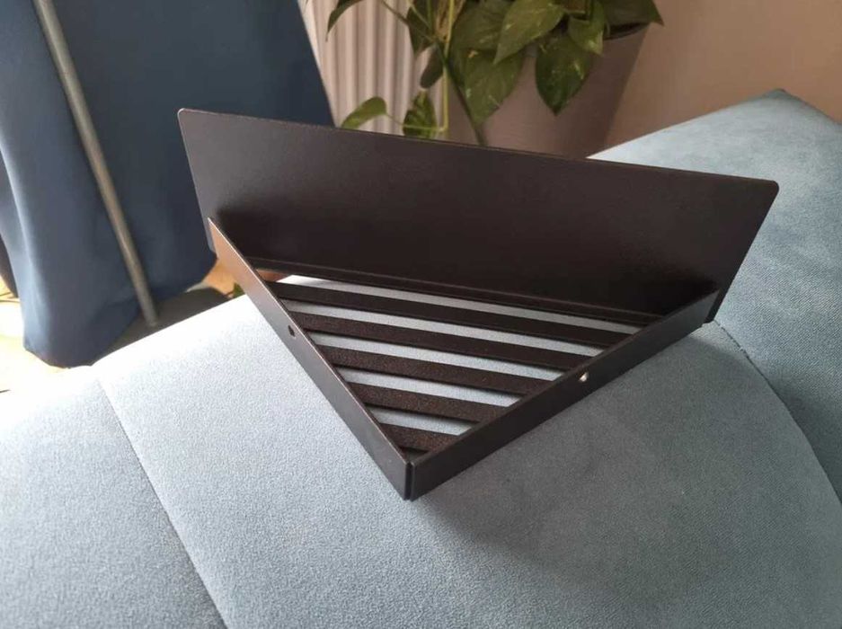 Narożna półka łazienkowa pod prysznic loftowa czarna newops