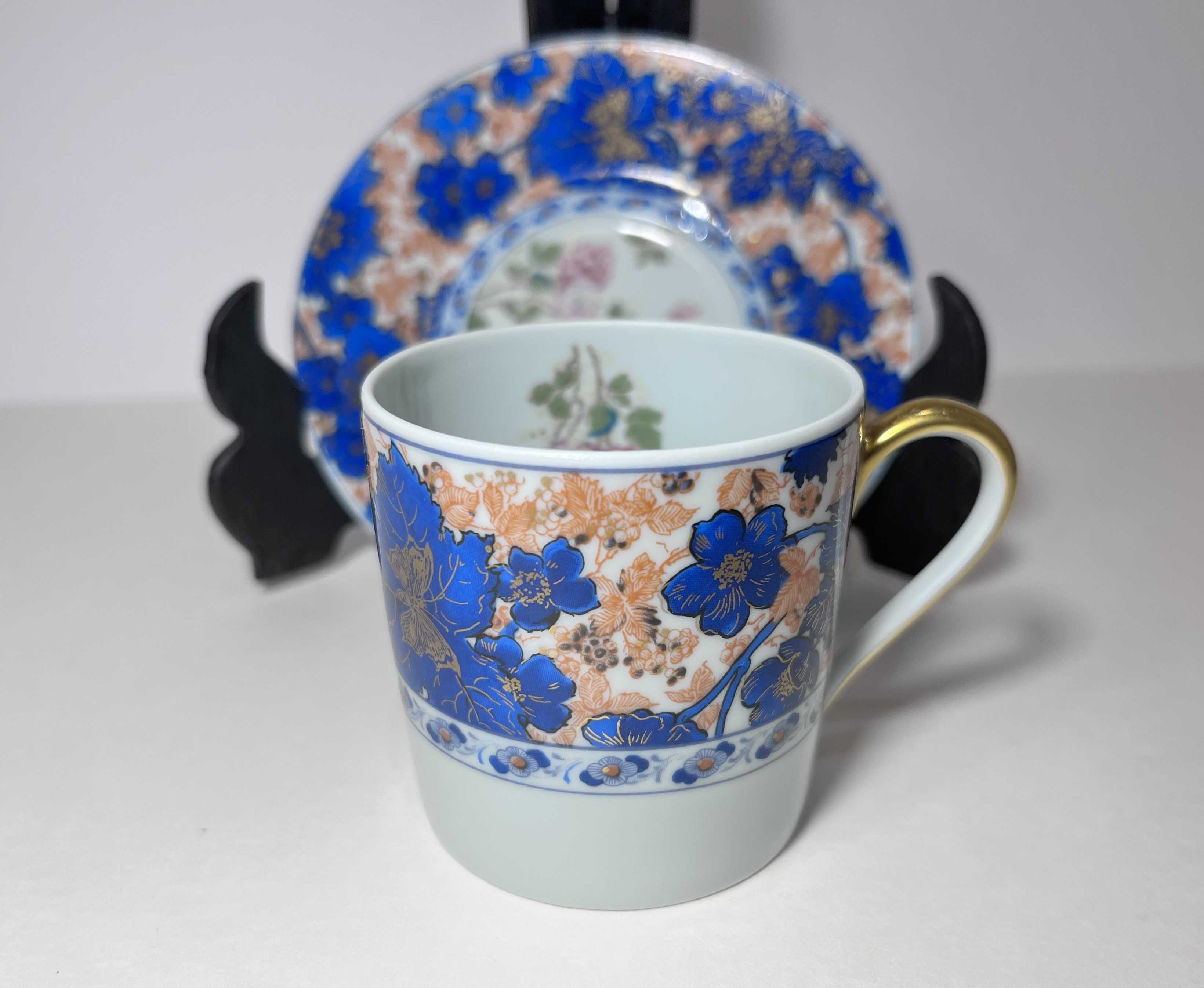 Kolekcjonerskie duo do espresso Porcelana Haviland "Dammouse" Francja