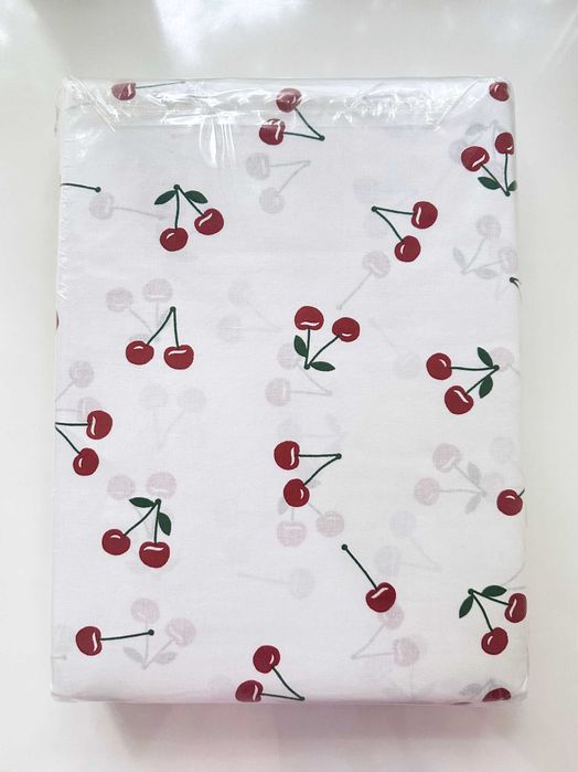 Постельное белье евро комплект белая с вишнями ikea