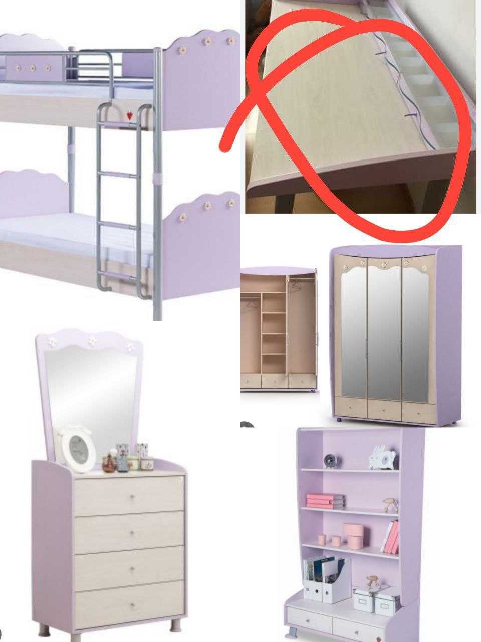 Мебель, гарнитур для детсккой комнаты (пр. Турция) двухярусная кровать
