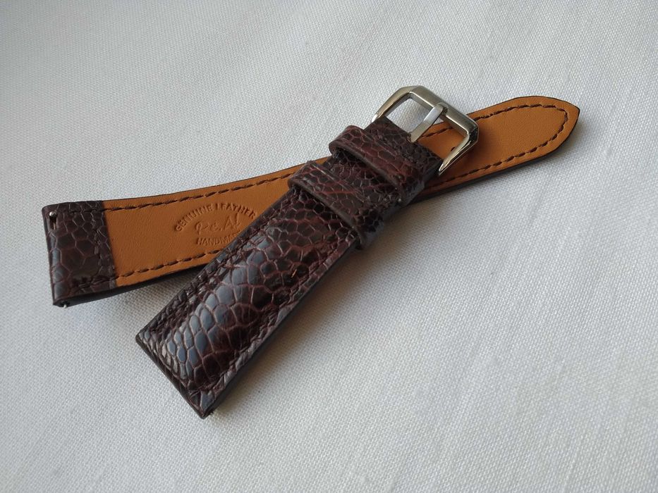 Pasek skórzany do zegarka 22 / 18 mm Noga strusia , szybki montaż