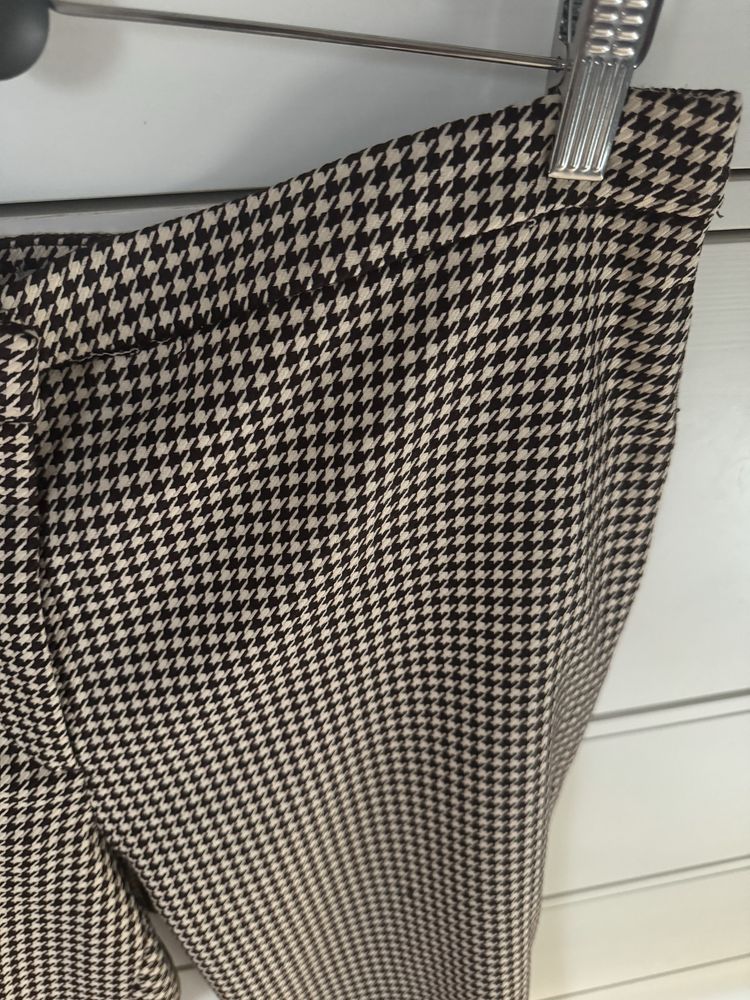 Spodnie jesień bordowe kratka h&m 50