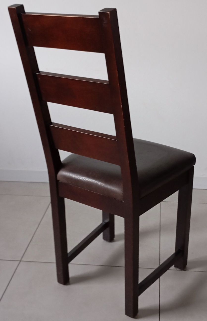 Stół drewniany olchowy wenge + 6 krzeseł
