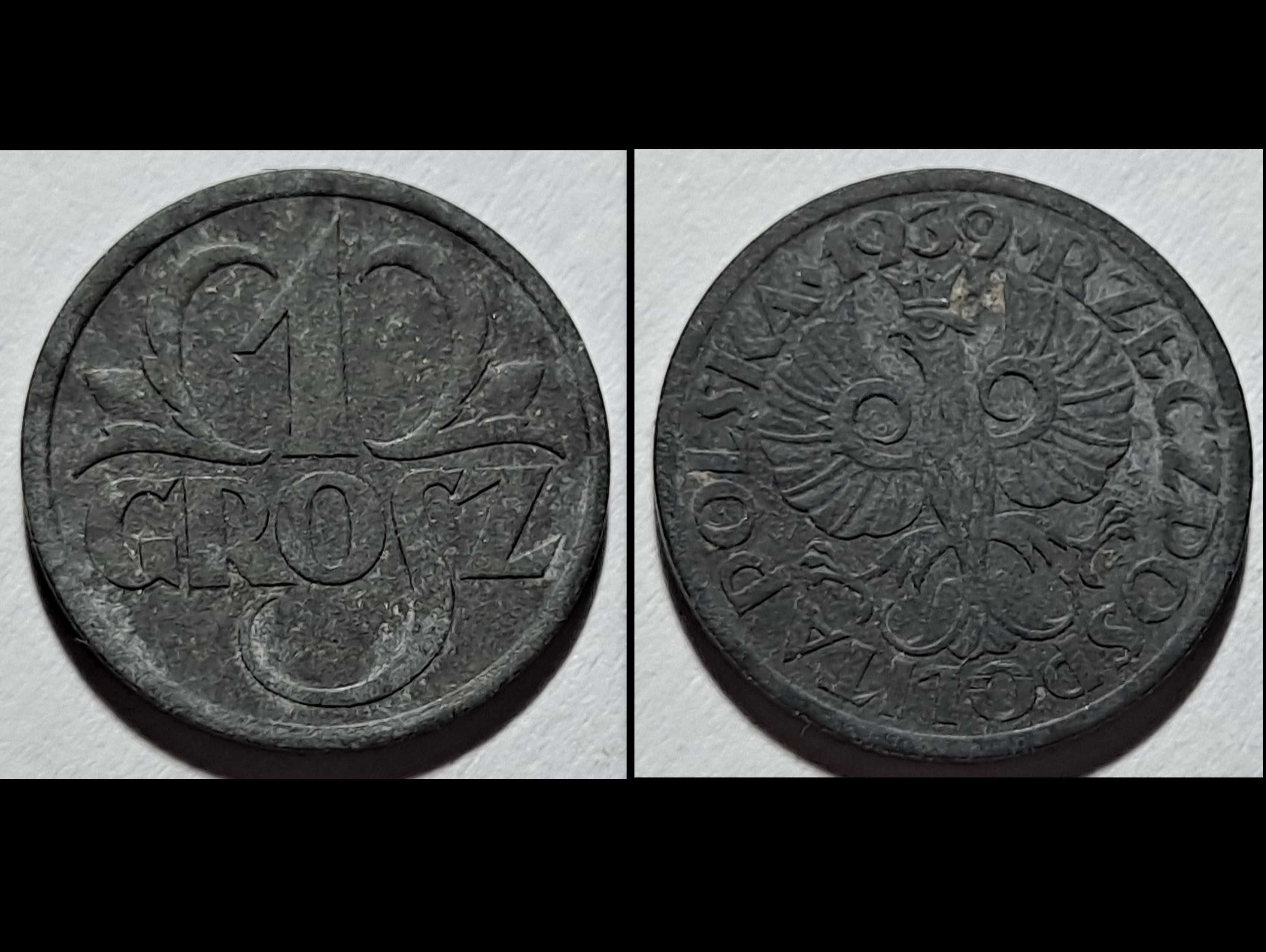moneta - 1 Grosz - (Polska) II Rzeczpospolita - 1939 r. - cynk (szara)
